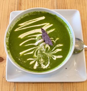 Smoked Avocado Soup at Pure Food and Juice in Tulsa