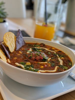 Yummy taco soup! at Pure Food and Juice in Tulsa