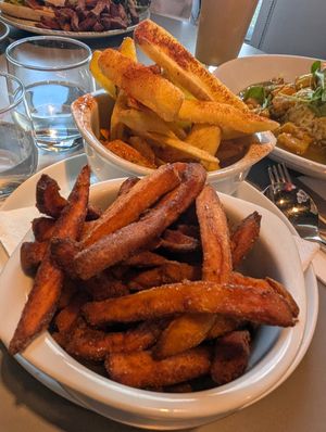 Sweet potato and Cajun fries at Jute Cafe Bar  in Dundee