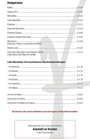 Hot drinks - oatmilk available at Ferbers in Aachen