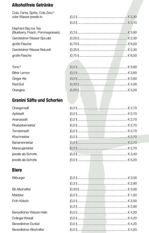 Cold drinks at Ferbers in Aachen