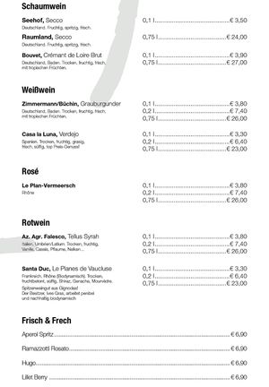 Alcohol at Ferbers in Aachen