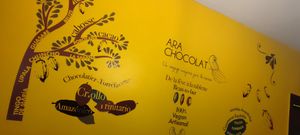 Inside deco at Ara Chocolat in Paris