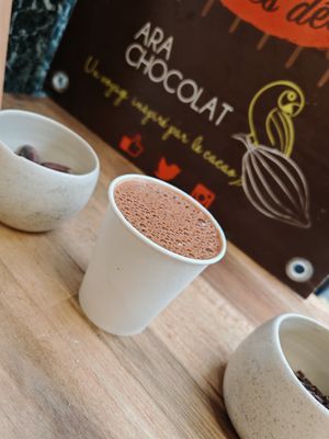 Vegan hot chocolate! at Ara Chocolat in Paris