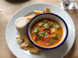 vegan Thai red curry  at The Lansdowne Pub in Cardiff