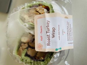 Delightful wrap and heavenly dipping sauce!  at Half-Peach Bakery & Cafe in Louisville