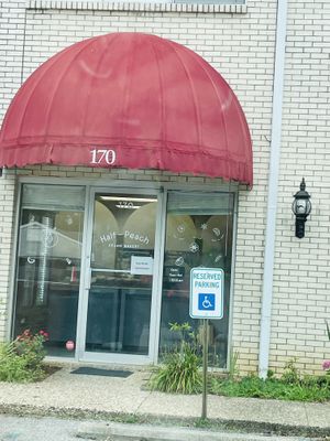 Here is the building. Be careful when using GPS  at Half-Peach Bakery & Cafe in Louisville