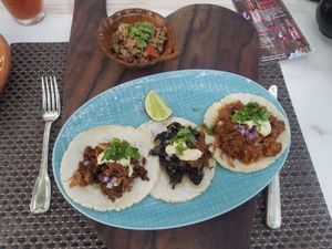 Tacos Trio at Charly's Vegan Tacos - Food Truck in Tulum