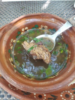 Sopa Con Puercno at Charly's Vegan Tacos - Food Truck in Tulum