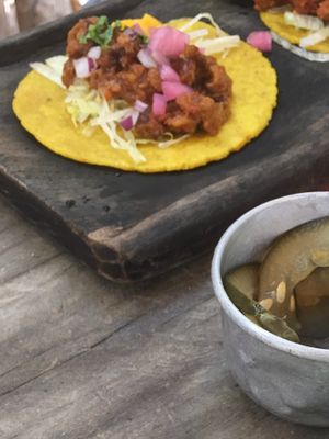 Tacos veganos. at Charly's Vegan Tacos - Food Truck in Tulum