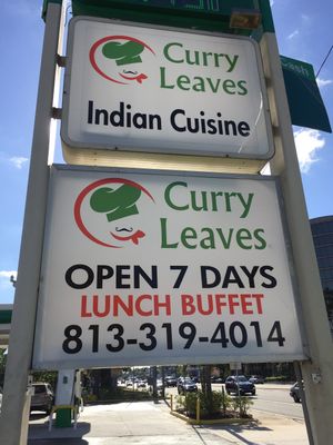 Advert at Curry Leaves in Tampa