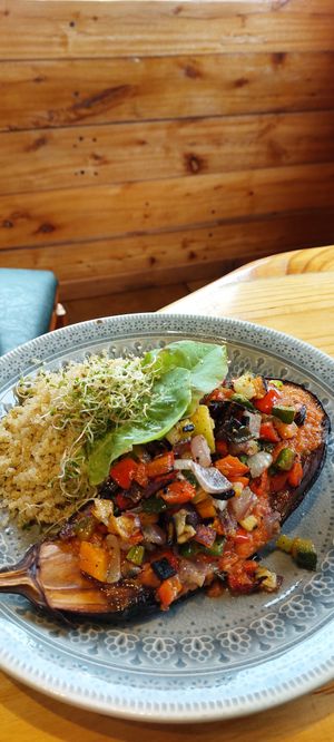 Grilled aubergine at Curcuma in El Chalten