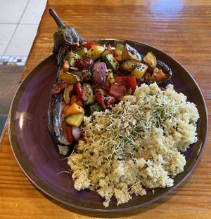 Stuffed eggplant   at Curcuma in El Chalten