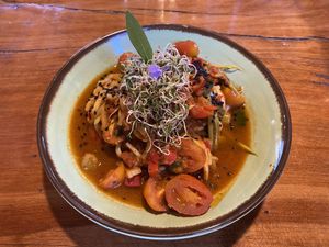 Zucchini pastaa  at Curcuma in El Chalten