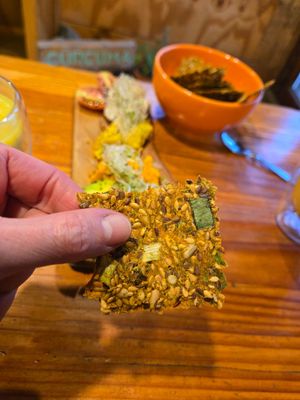 Seed crackers at Curcuma in El Chalten