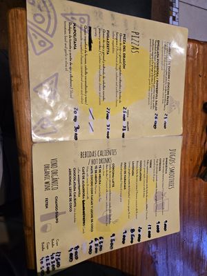 Menu at Curcuma in El Chalten