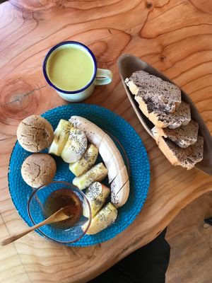 On the menu, this is “snack.” It’s very filling & only $4.50US (as of Oct 2018) at Curcuma in El Chalten