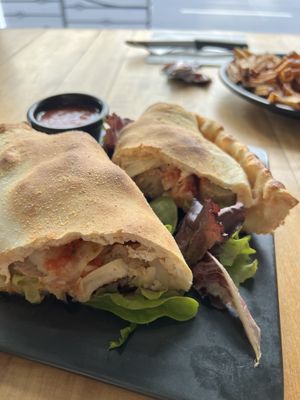 Cabbage, sausage calzone. Sausage is Beyond Meat. Not a fan of the sausage but it was good otherwise  at Root in Lancaster