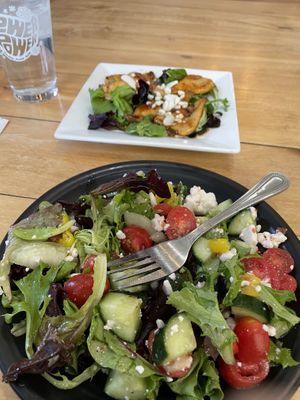 Shrooms and salad  at Root in Lancaster