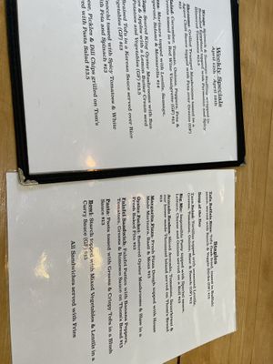 Menu  at Root in Lancaster