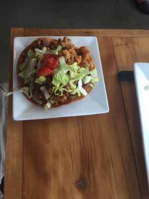 Cauliflower chorizo tostada  at Root in Lancaster