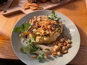 Cauliflower steak  at Kohvik Must Puudel in Tallinn