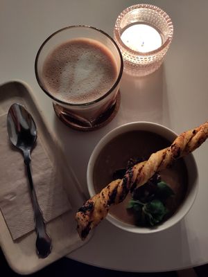 Mushroom Soup at Kohvik Must Puudel in Tallinn