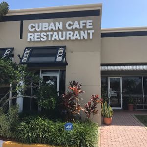 Outside at Cuban Cafe in Boca Raton