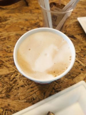 Vegan cappuccio o with soy milk at Basilico Food - Via Massarenti in Bologna