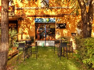 Inside seating, there are few seats outside at Basilico Food - Via Massarenti in Bologna