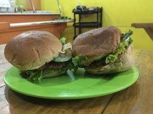 Whole wheat burgers at Veggie Delight in Iloilo City