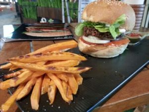 bean burger at Yogi Cafe - Zen Retreat in Koh Samui