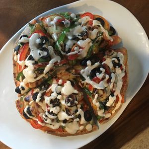 Vegan pizza at Yogi Cafe - Zen Retreat in Koh Samui