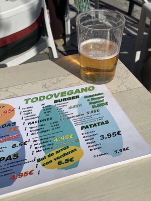 Carta vegana  at Mini Circular Bar in Valladolid