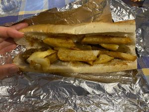 Bocadillo de patatas y lomo veg  at Mini Circular Bar in Valladolid