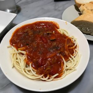 Spicy pasta at Mini Circular Bar in Valladolid