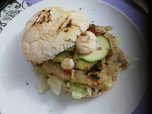 Burger de yuca at Mini Circular Bar in Valladolid