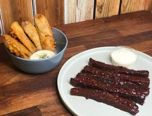 Battered pickles and seitan ribs at Make No Bones in Sheffield