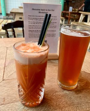 Cocktail and local beer at Make No Bones in Sheffield