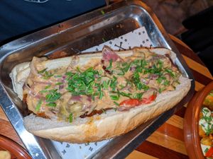 Philly cheesesteak sandwich at Make No Bones in Sheffield