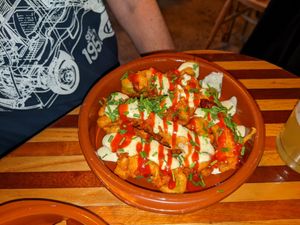 Loaded fries at Make No Bones in Sheffield