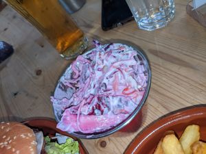 Creamy vegan slaw at Make No Bones in Sheffield