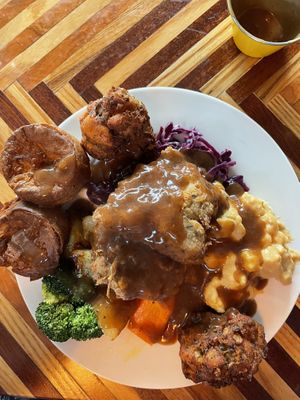 Vegan Sunday roast   at Make No Bones in Sheffield