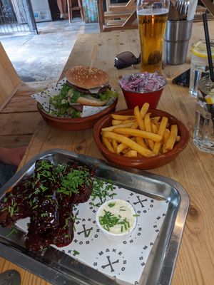 Seitan ribs, big make burger at Make No Bones in Sheffield