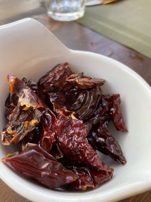 Peperoni cruschi at Fior di Cucuzza in Matera