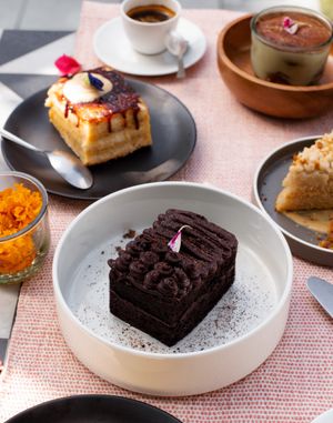 Vegan chocolate cake  at The Kitchen at Jaipur Modern in Jaipur