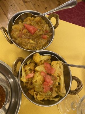 vegan cauliflower with potatoes and eggplant  at Yoga Ristorante Indiano in Trieste