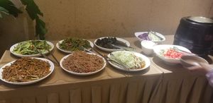 Hot pot ingredients at Wenshu Temple Restaurant 心香 in Chengdu