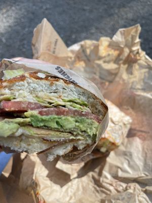 tofurkey, tomato, avocado, and a creamy vegan sauce  at Ike's - Downtown in San Jose