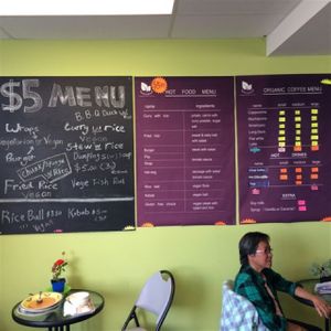 Vegetarian World $5 food and coffee menu at Vegetarian World in Christchurch